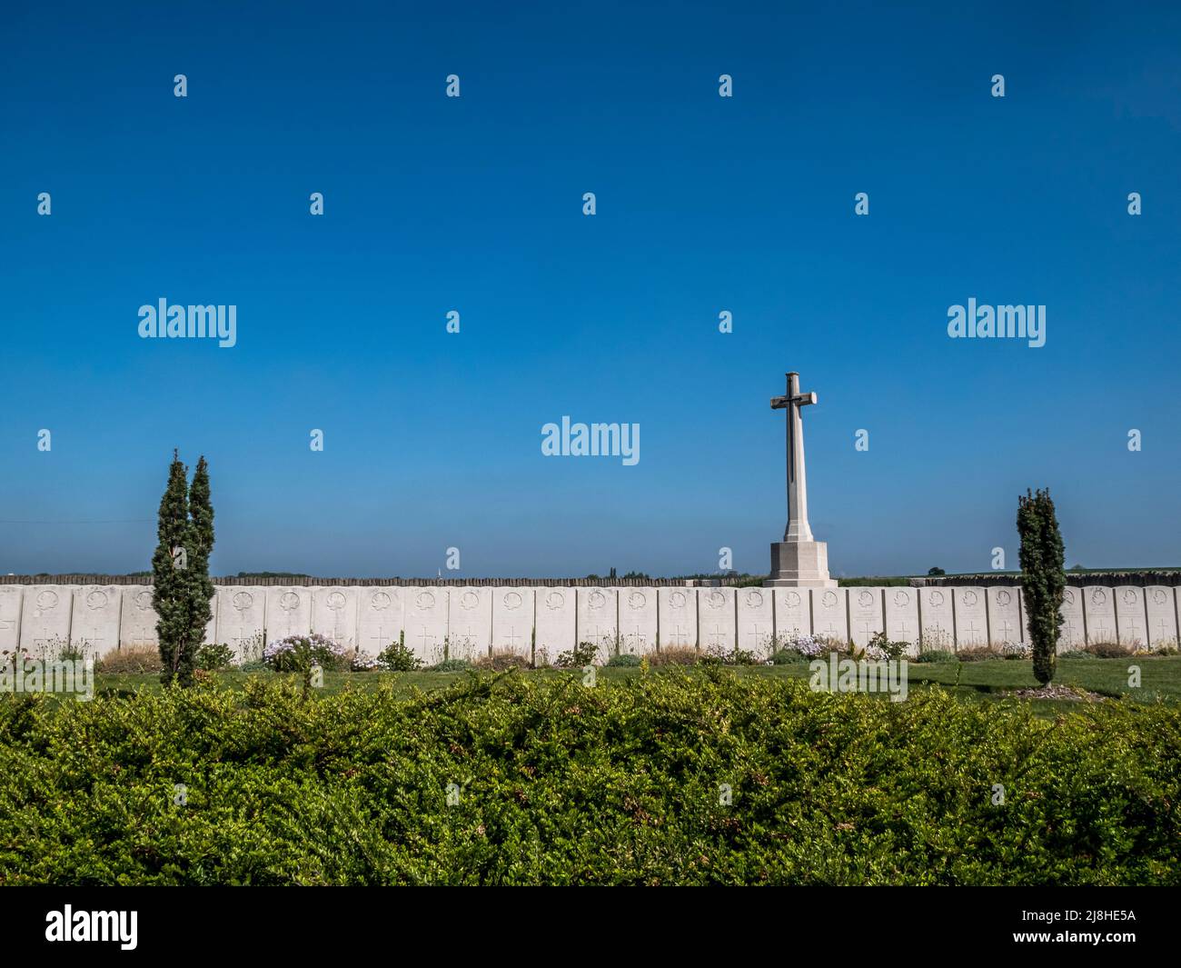 Dies ist der Niagara Friedhof des Ersten Weltkriegs. Auf dem Friedhof befinden sich hauptsächlich Kanadier kia während der Offensive vom 1918. Oktober, darunter WL Algie Victoria Coss Stockfoto