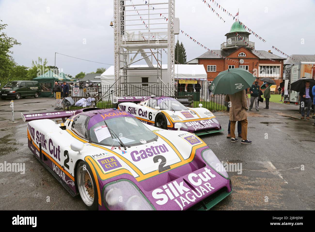 Jaguar XJR-9 (Gewinner von Le Mans 24hr 1988), Jaguar Centenary Day, 15. Mai 2022, Brooklands Museum, Weybridge, Surrey, England, Großbritannien, Großbritannien, Europa Stockfoto
