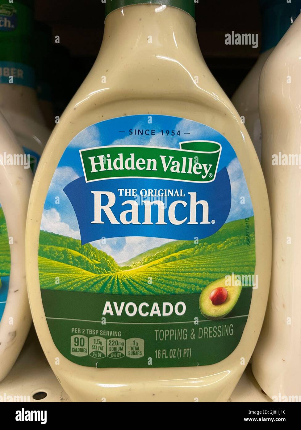 Grovetown, GA USA - 12 15 21: Einzelhandel Hidden Valley Ranch Dressing Avocado Stockfoto