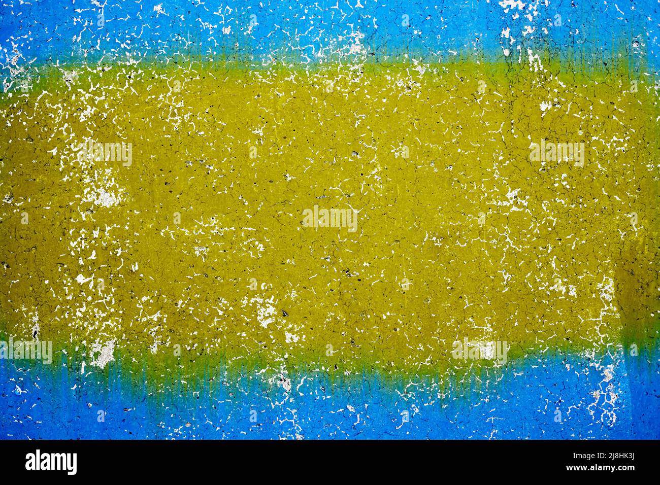Die leere Fläche ist gelb-blau. Abstrakter Hintergrund mit Textur. Speicherplatz kopieren. Stockfoto