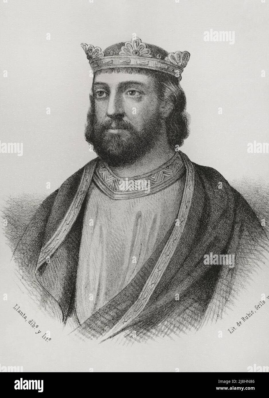 Alfonso VIII. Von Kastilien (1155-1214). Porträt, 19. Jahrhundert. Stockfoto