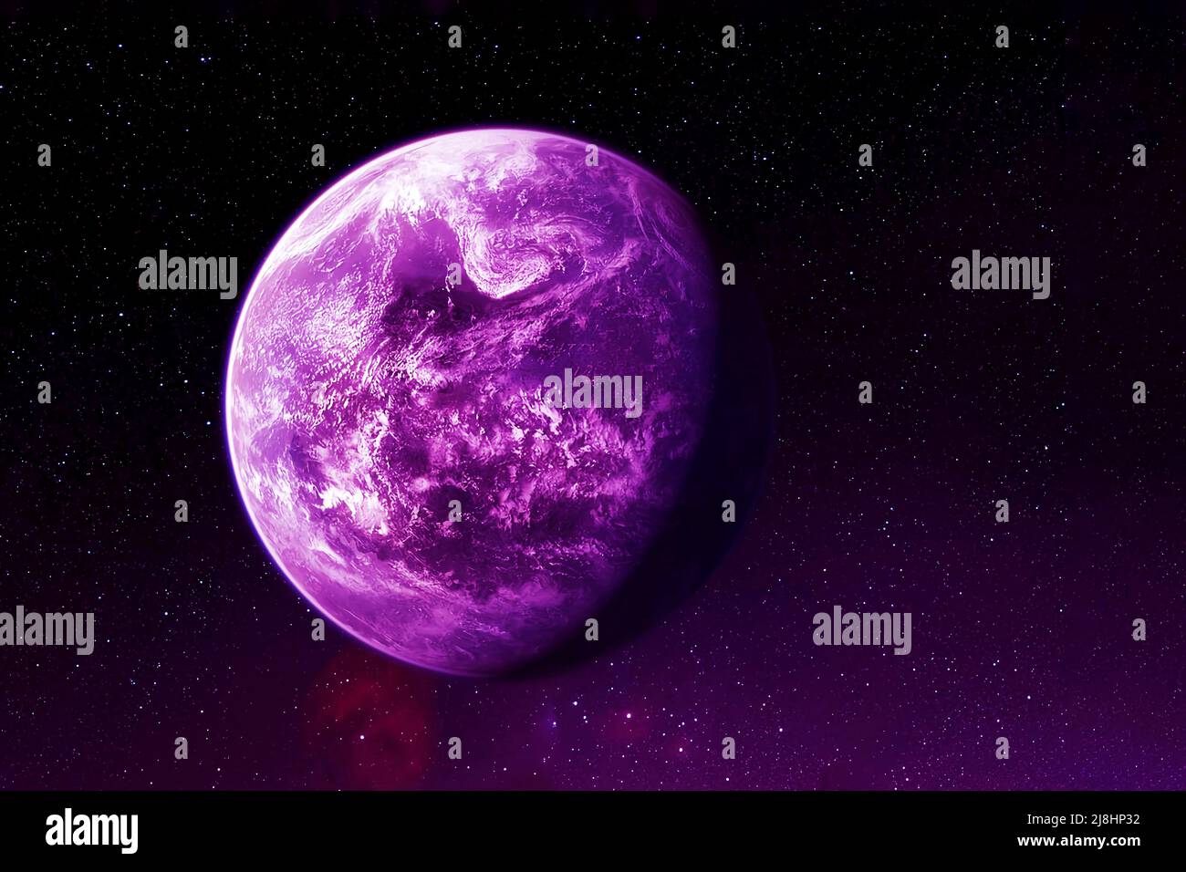 Exoplanet auf dem Hintergrund des Weltraums. Elemente dieses Bildes, die von der NASA eingerichtet wurden. Hochwertige Fotos Stockfoto