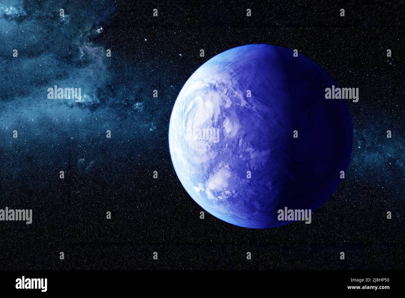 Exoplanet auf dem Hintergrund des Weltraums. Elemente dieses Bildes, die von der NASA eingerichtet wurden. Hochwertige Fotos Stockfoto