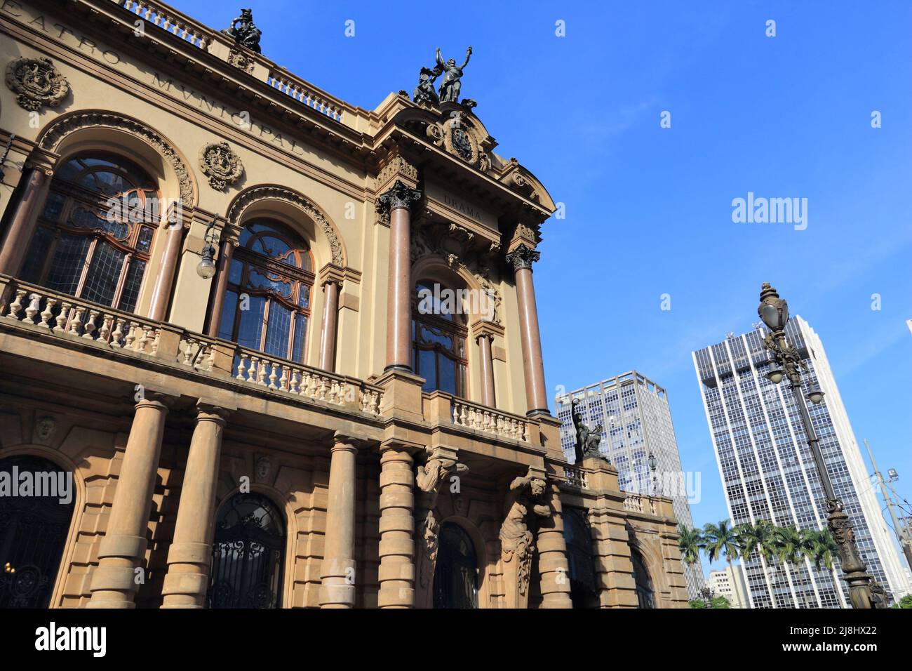 Sao Paulo, Brasilien. Stadttheater Gebäude. Es verfügt über Renaissance und Barock. Stockfoto