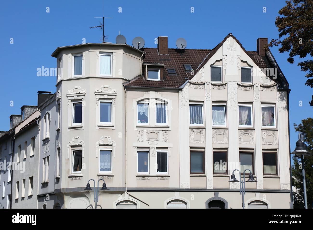 Wattenscheid, Stadtteil der Bochumer Stadt in Deutschland. Blick auf die Straße. Stockfoto