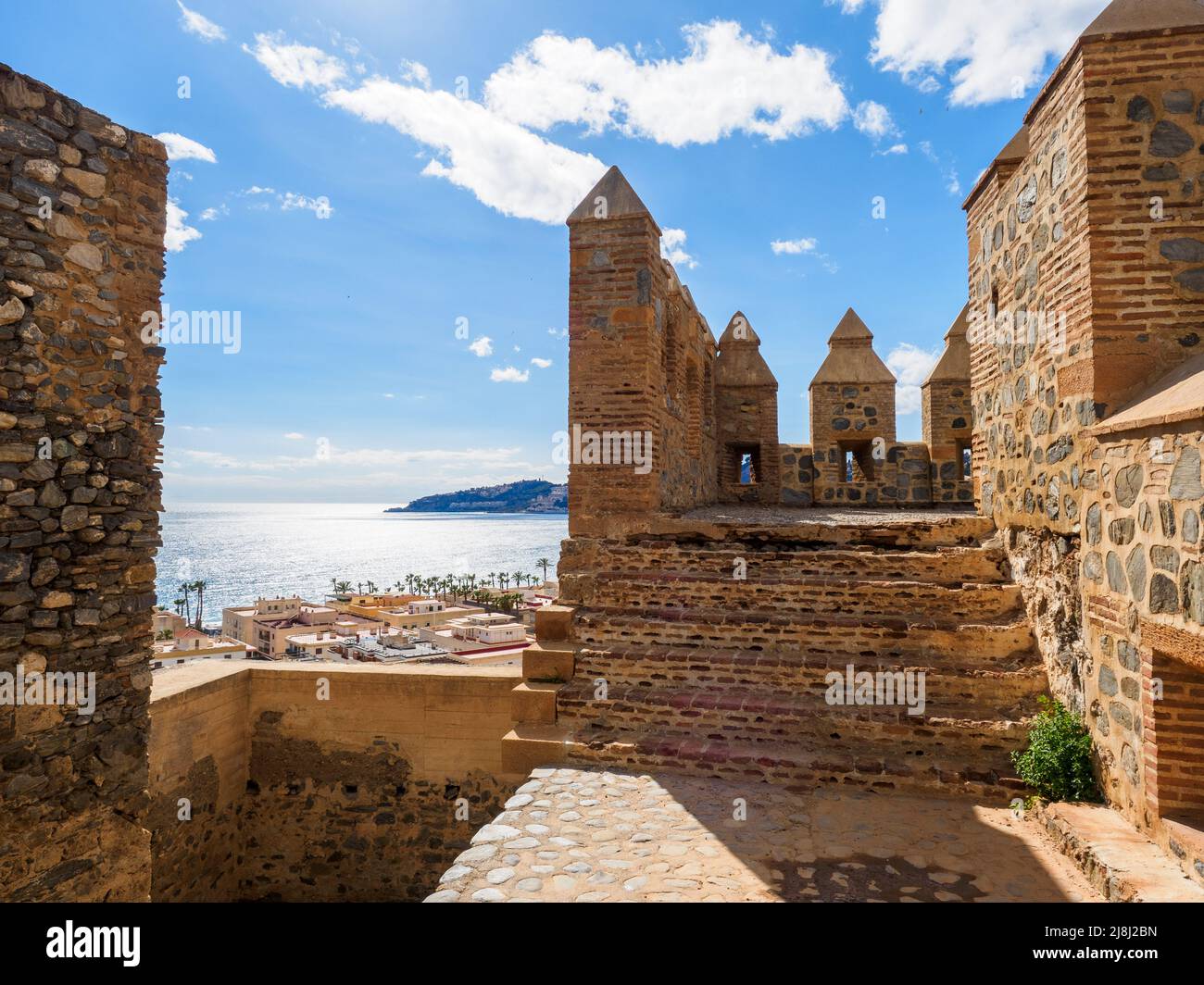 Castillo de San Miguel (Burg von San Miguel) in Almunecar - Granada, Spanien Stockfoto