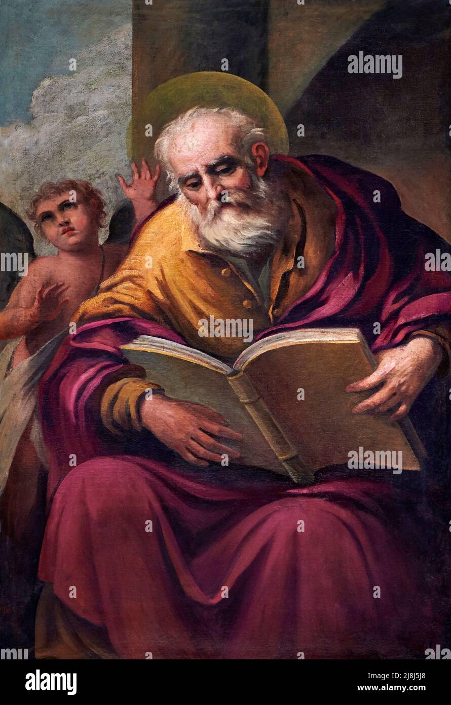 San Luca Evangelista - olio su tela - pittore veneto della seconda metà del XVIII secolo - Verona, Italia, chiesa di S. Tommaso Apostolo Stockfoto