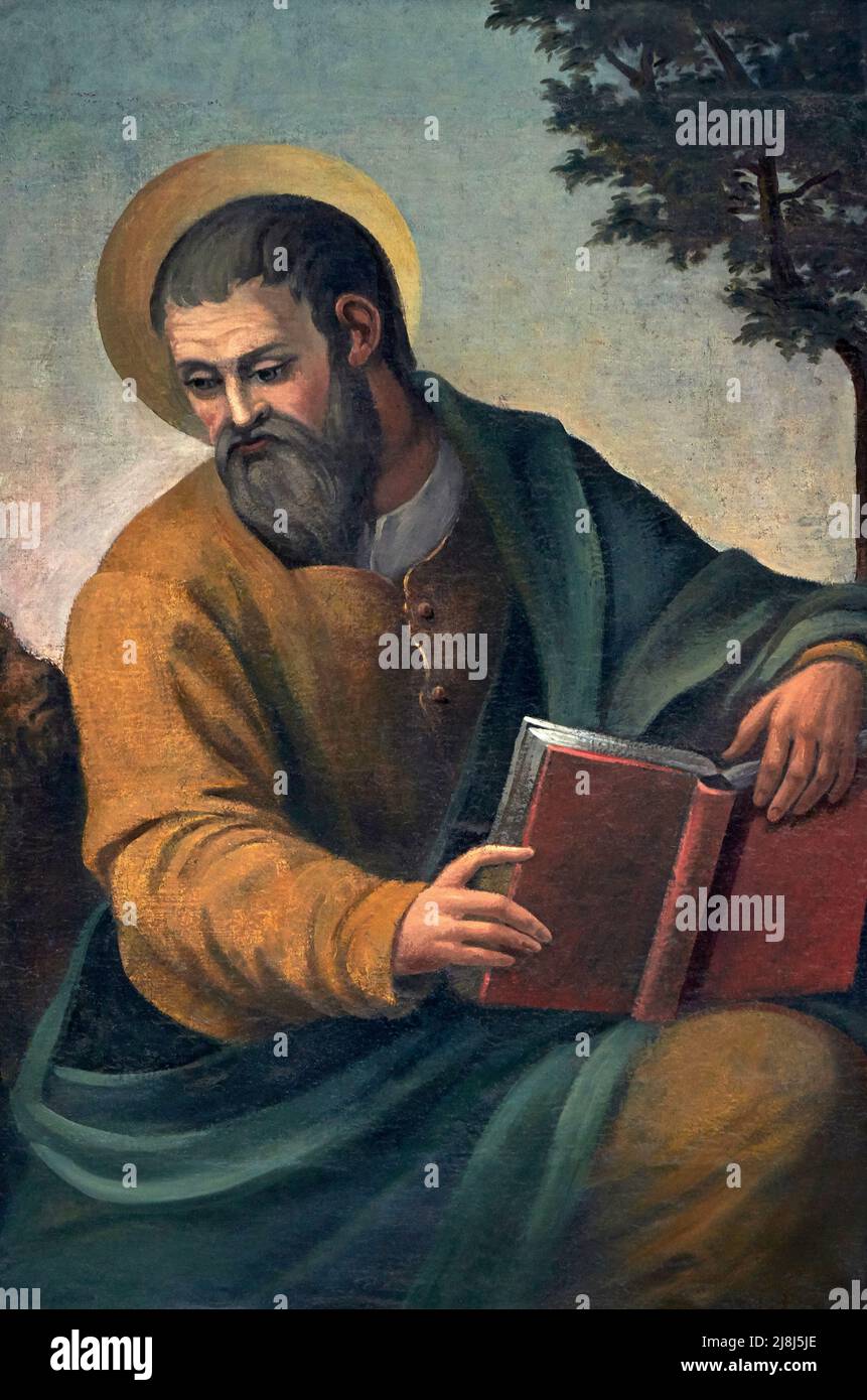 San Marco Evangelista - olio su tela - pittore veneto della seconda metà del XVIII secolo - Verona, Italia, chiesa di S. Tommaso Apostolo Stockfoto