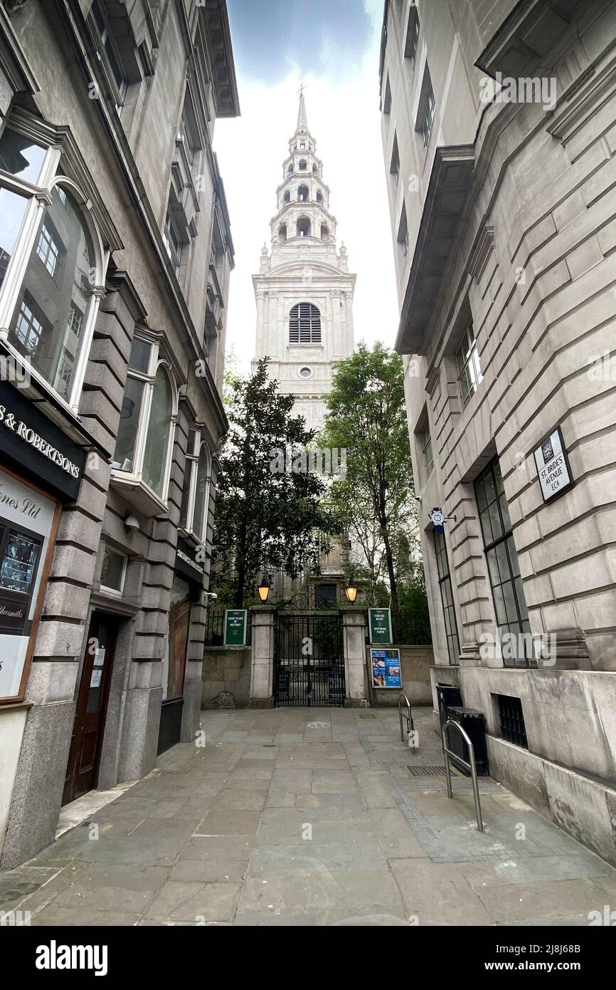 St Bride's Church, Fleet St, London, Großbritannien Stockfoto