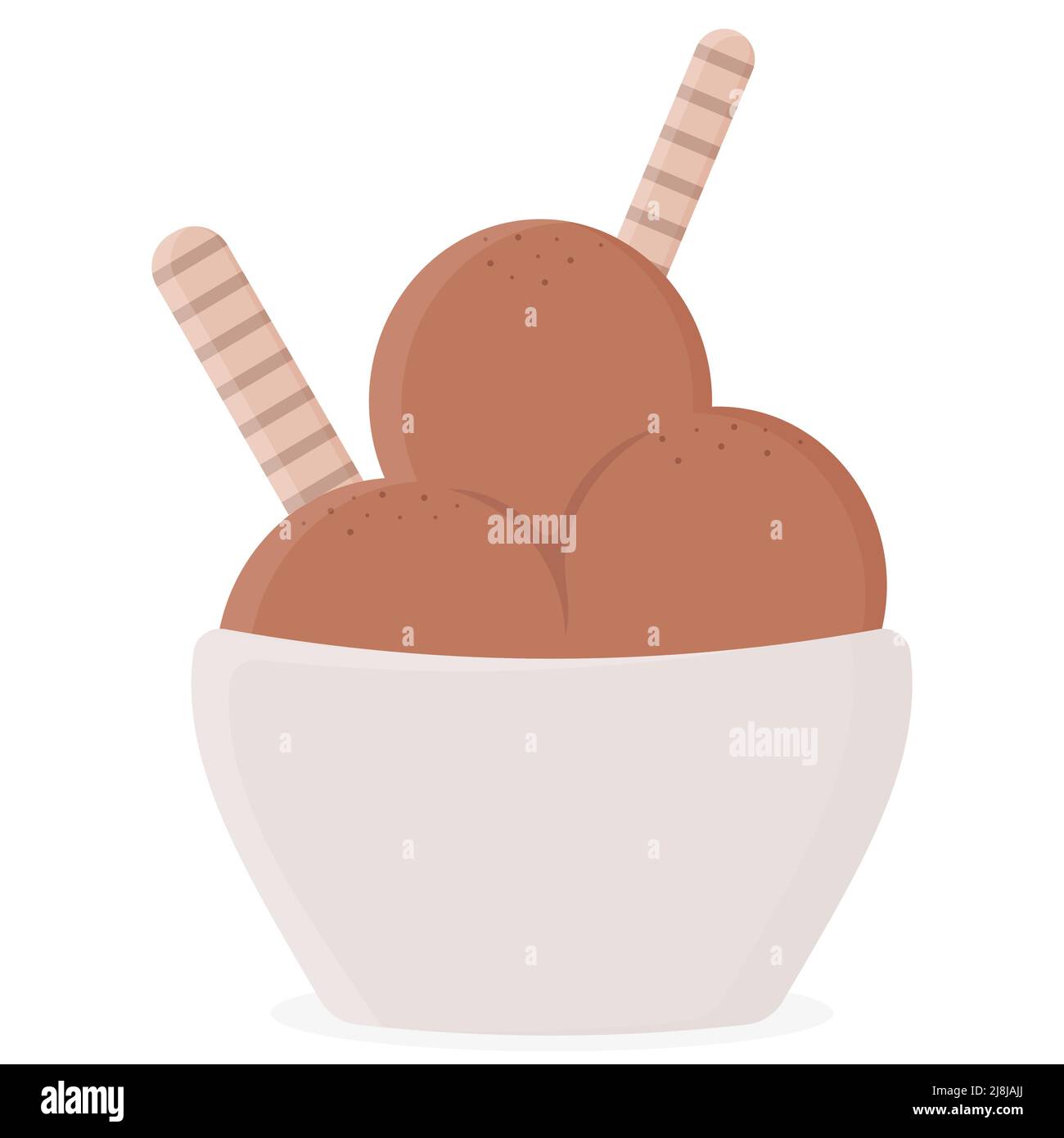 Schokoladen-Eiskugeln in einer Schüssel Stock Vektor