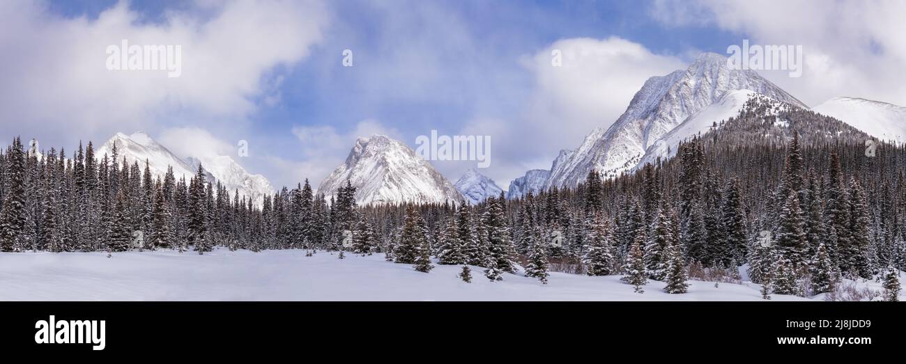 Mount Chester im Winter, Peter Lougheed Provicial Park, Alberta, Kanada Stockfoto