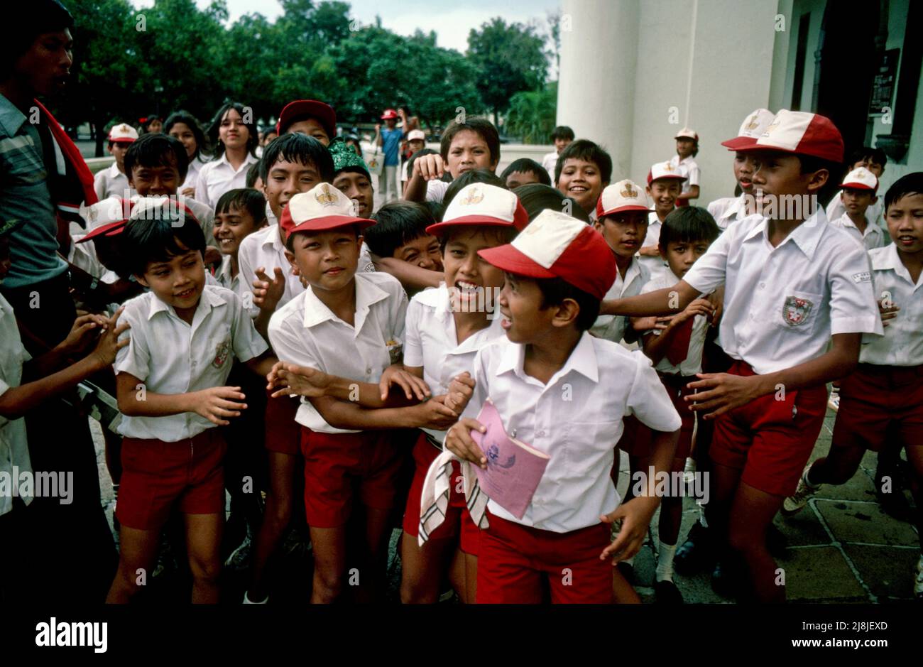 Schulkinder in Jakarta, Indonesien 1984 Stockfoto