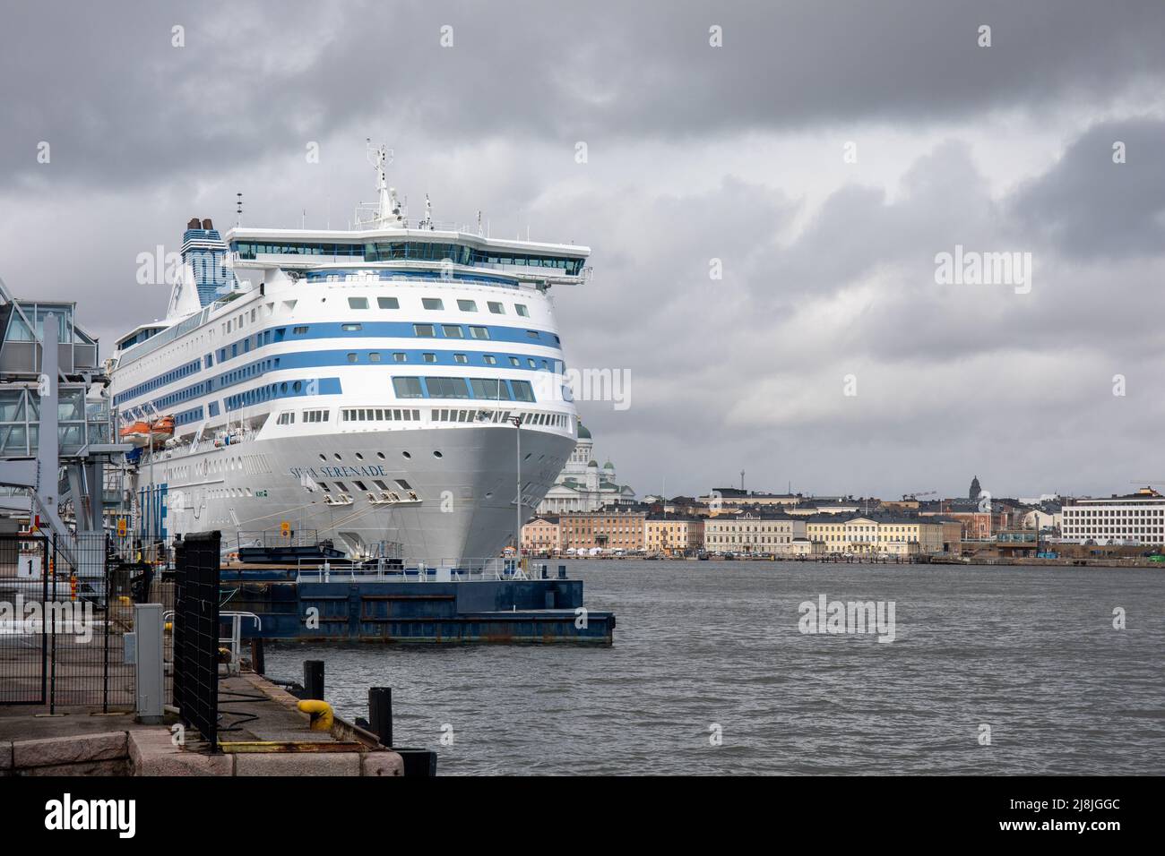 M/S Silja Serande Kreuzfahrt-Fähre der Reederei Silja Line am Olympia Terminal in Helsinki, Finnland Stockfoto