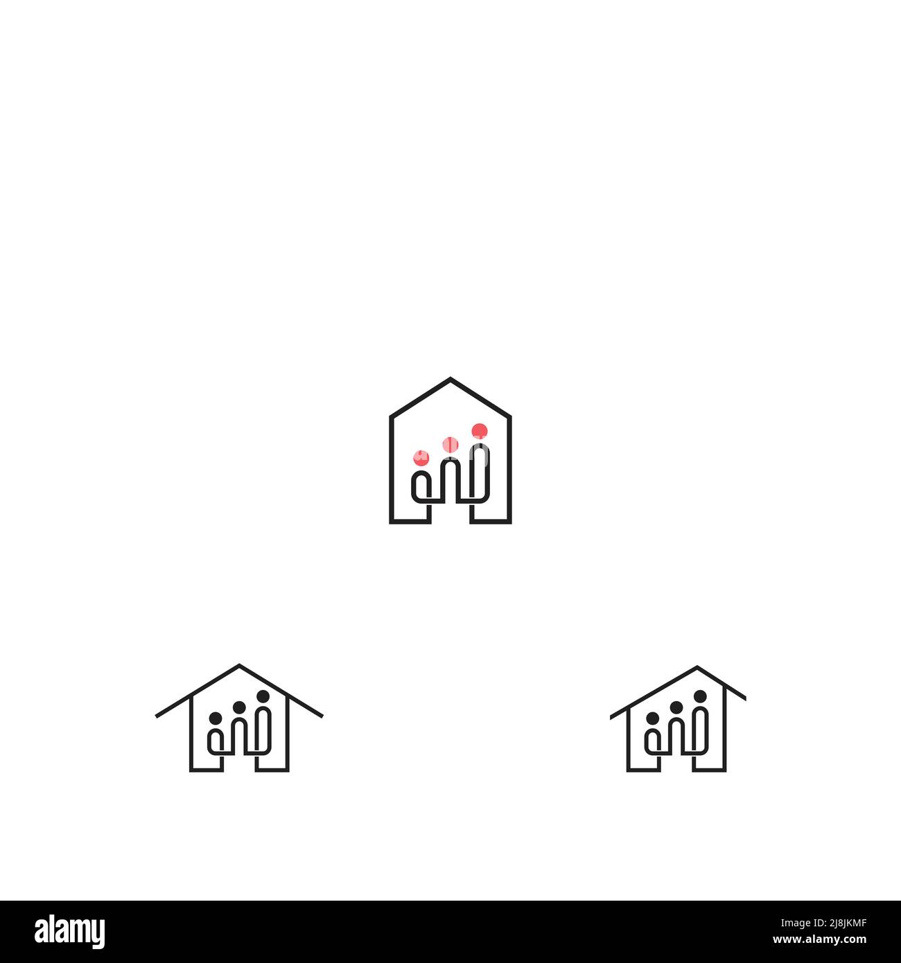 Symbol für den Standort der Gruppe von Personen. Sammeln von Menschen. Auf der Karte der Menschen platzieren. Vektorsymbol. Stock Vektor