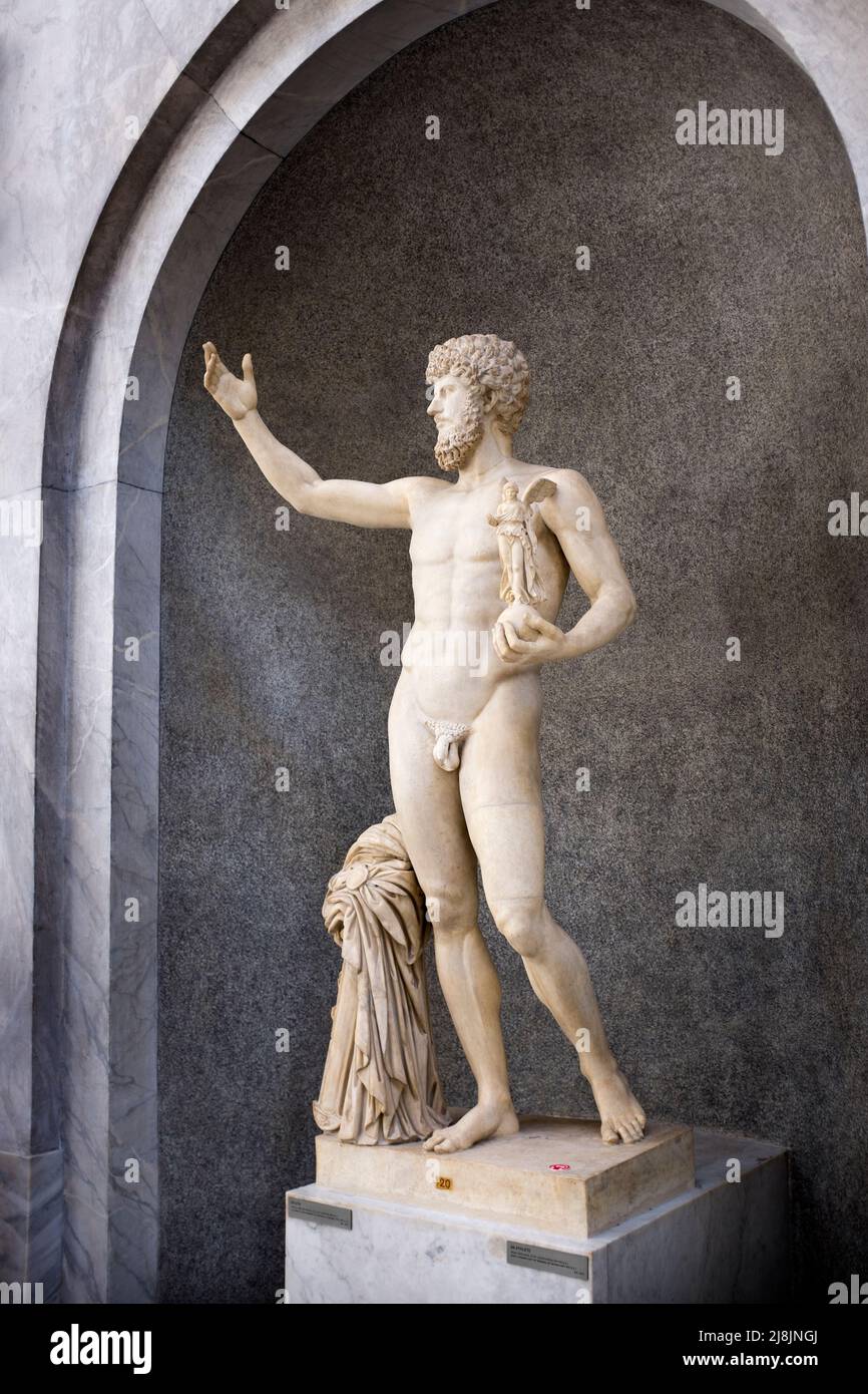 Statue eines Athleten im Vatikanischen Museum Rom Italien Stockfoto