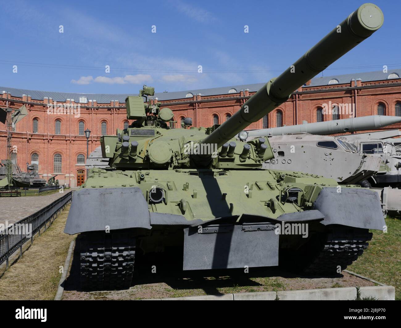 sowjetischer Panzer t 72 Vorderansicht Nahaufnahme Stockfoto