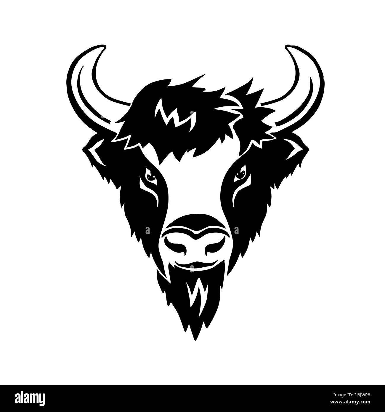 Bison-Logo. Bison-Kopf. Vektorgrafik Stock Vektor