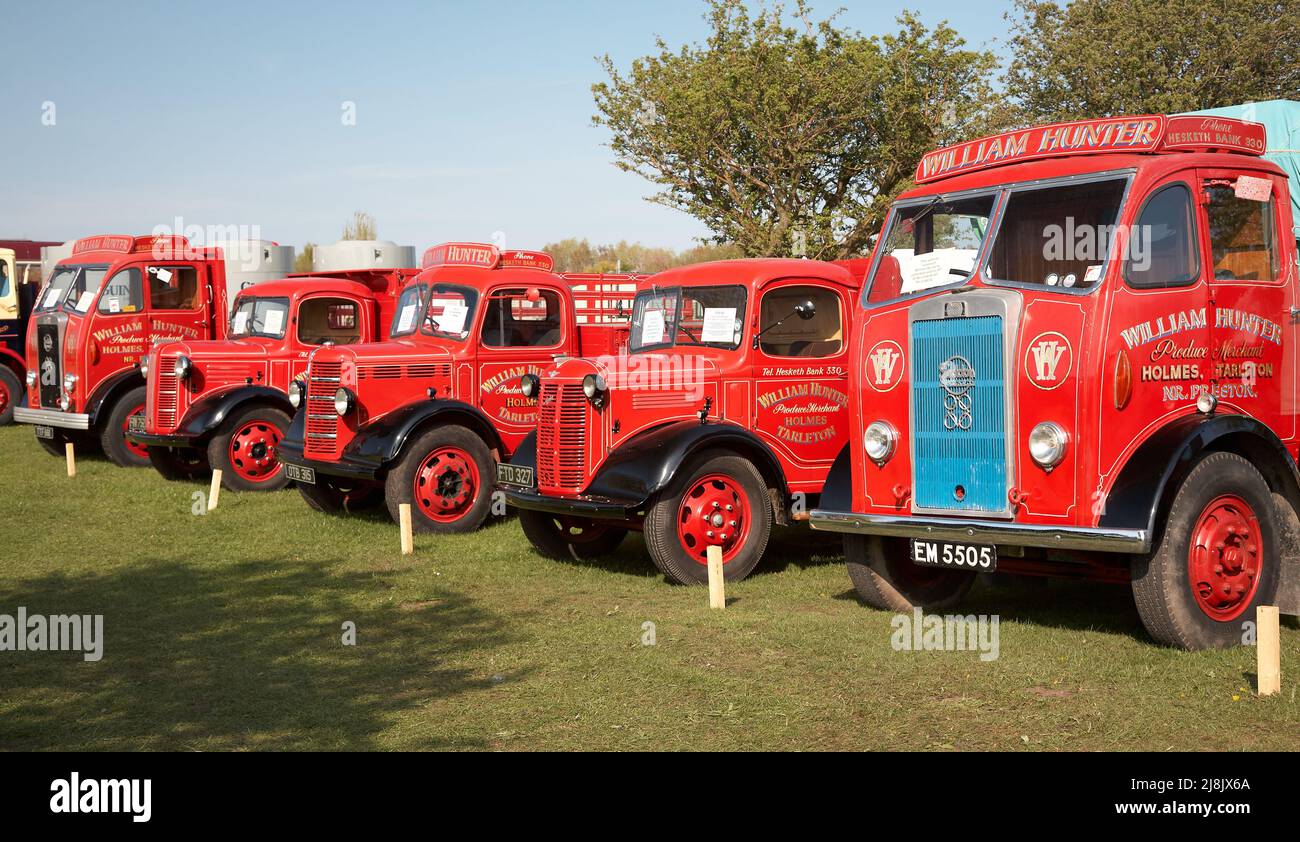 Steam Fair Vehicle zeigt Flotte Line-up Oldtimer-Trucks Stockfoto