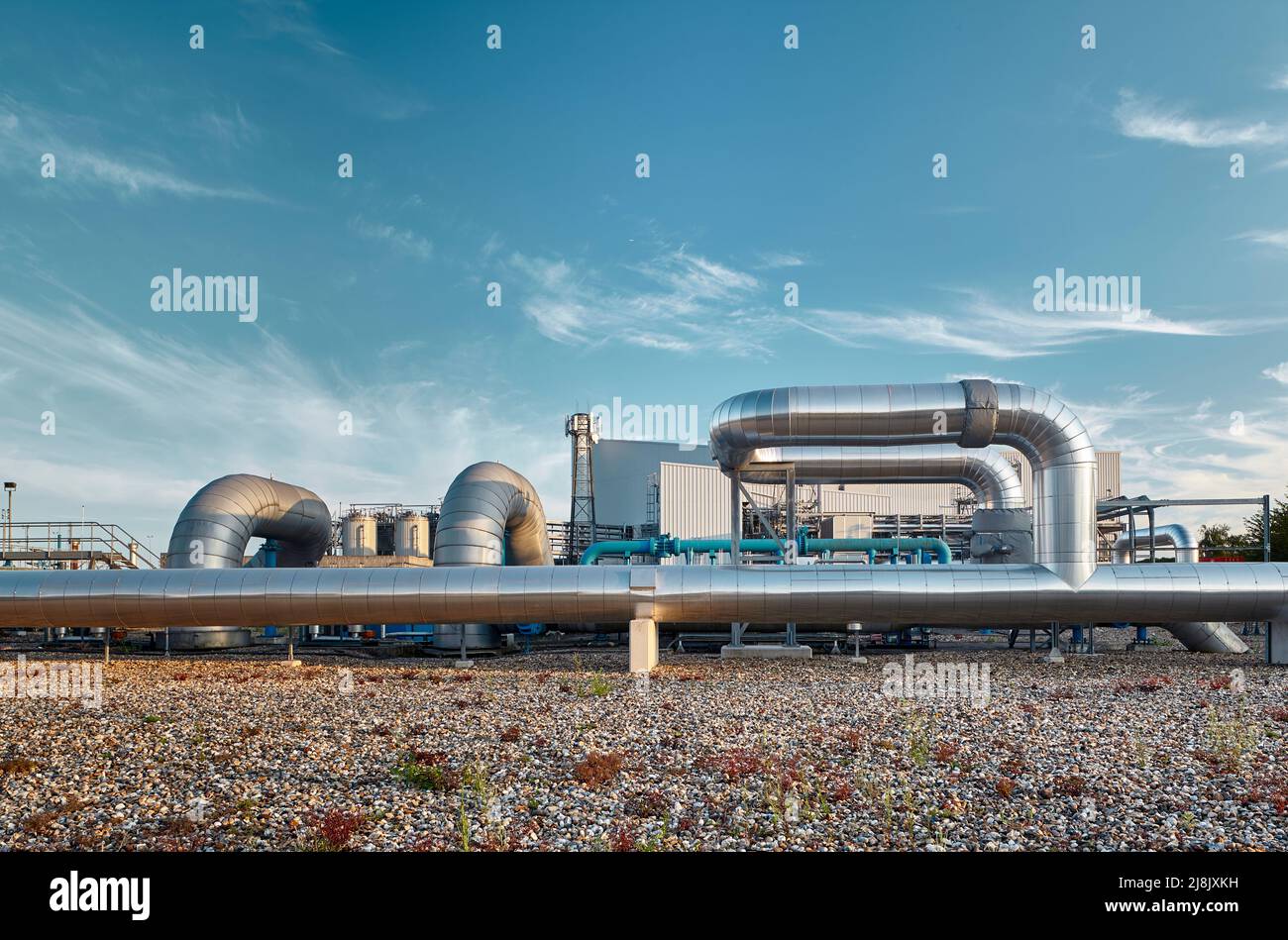 Installation von Beckton Gas Works, London Stockfoto