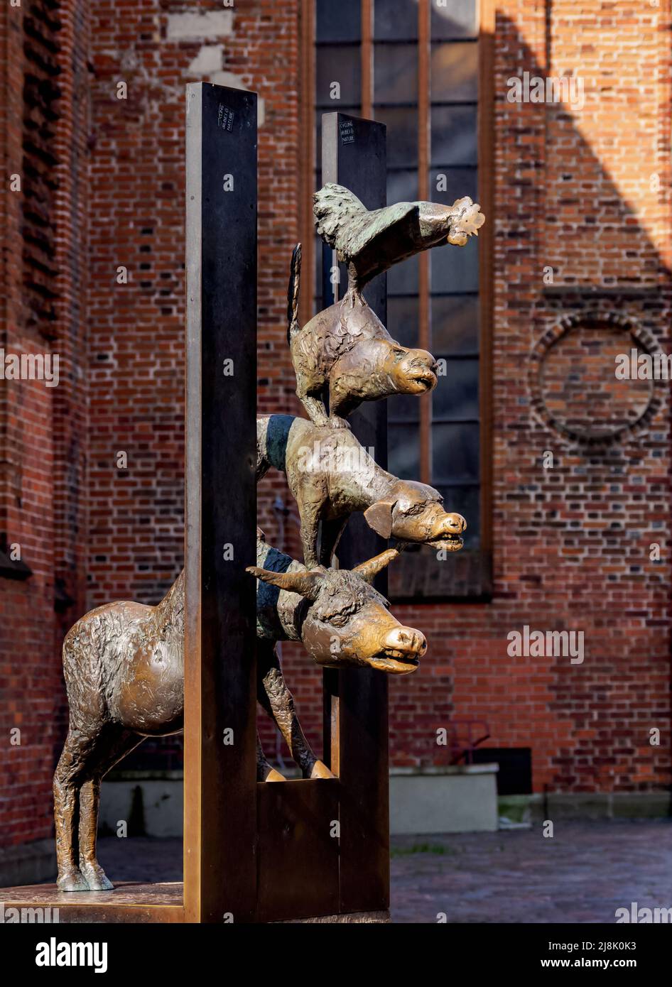 Stadtmusikanten der Bremer Skulptur, Altstadt, Riga, Lettland