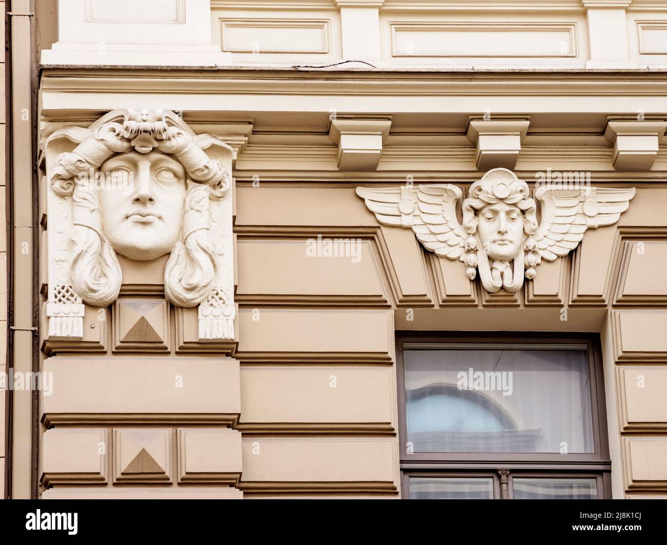 Jugendstil-Architektur, 33 Elizabetes Street, Riga, Lettland Stockfoto