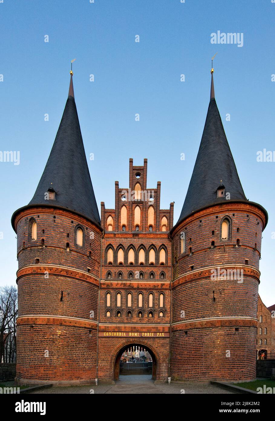 Holstentor, ehemaliges Weststadttor, Teil des UNESCO-Kulturerbes Lübecker Altstadt, Deutschland, Schleswig-Holstein, Lübeck Stockfoto