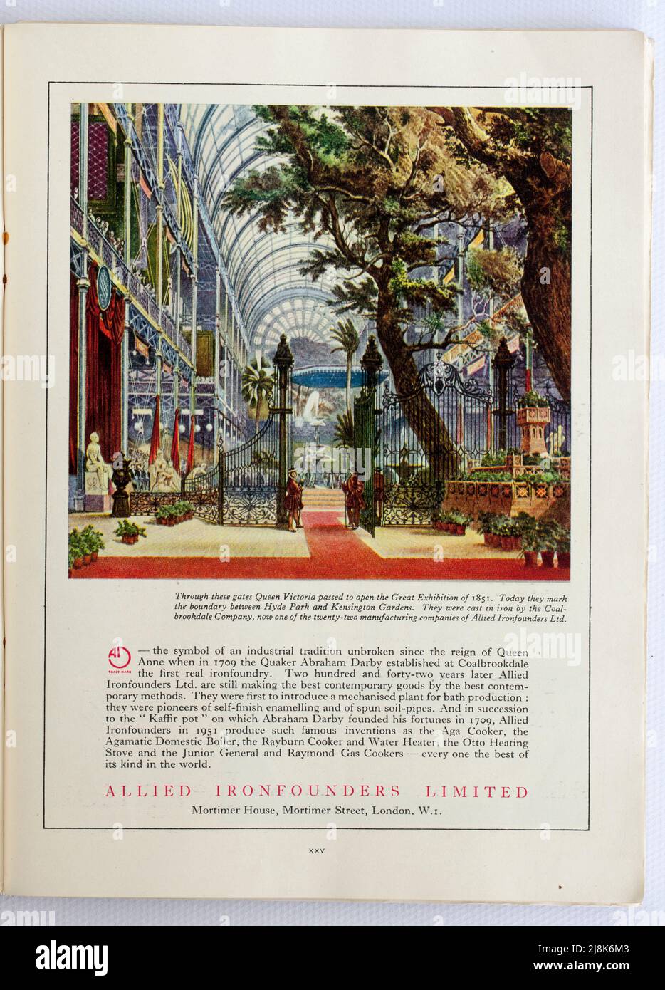 Old 1950s British Advertising for Allied Ironfounders Ltd Stockfoto