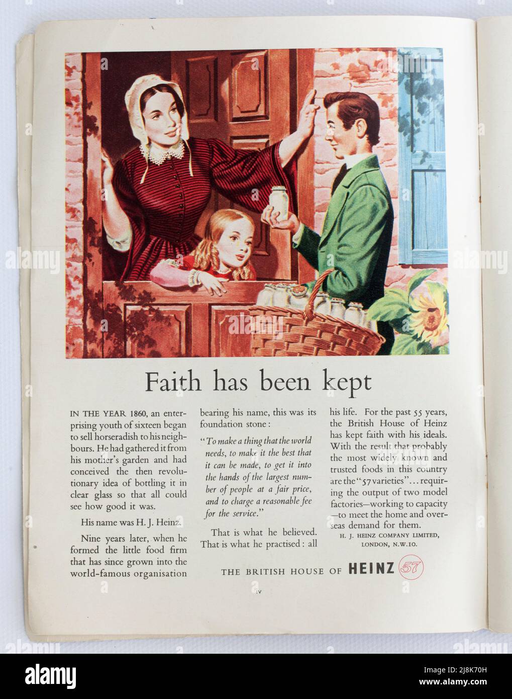 Alte 1950s britische Werbung für Heinz Foods Stockfoto