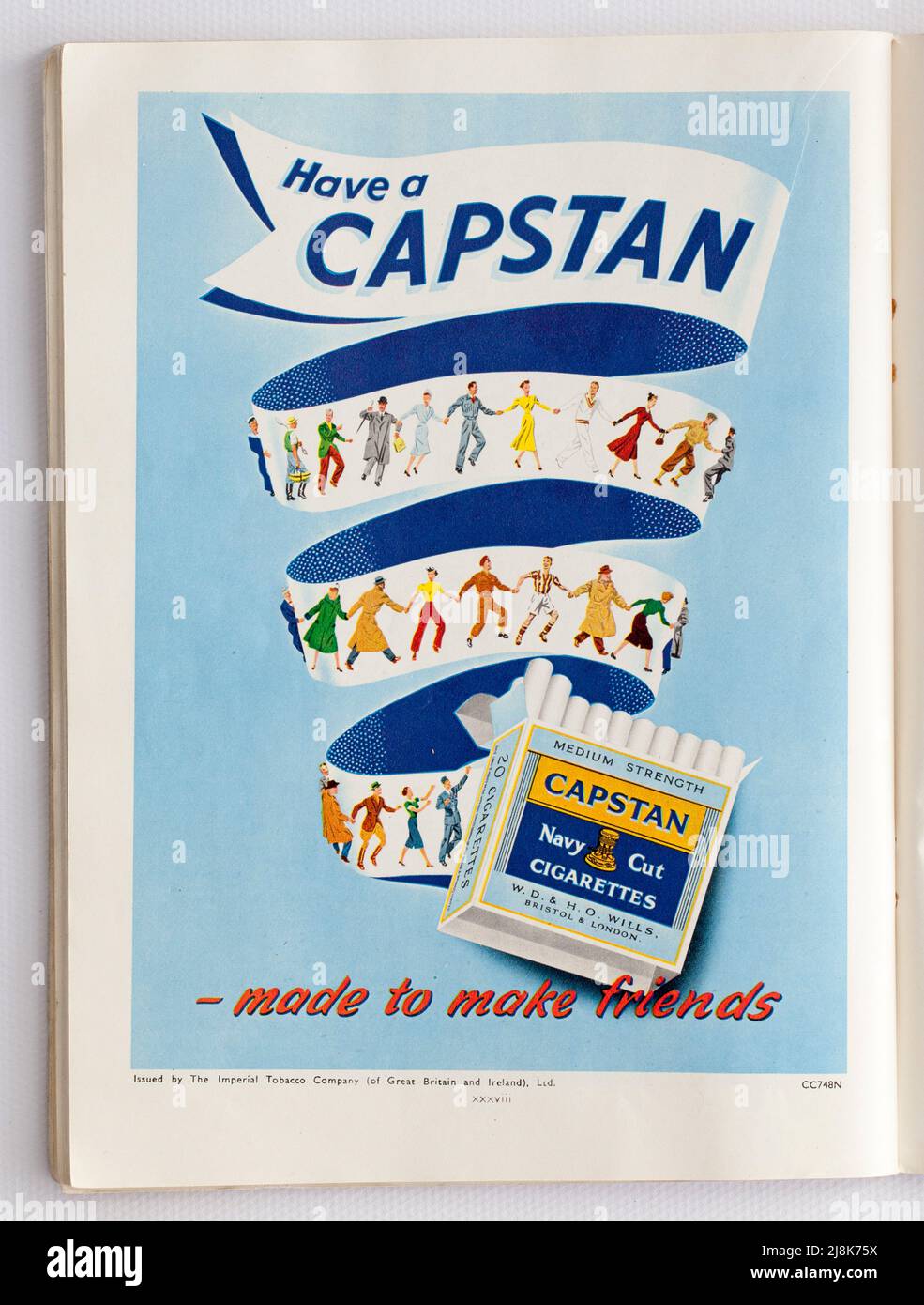 Old 1950s British Advertising for Capstan Navy Cut Cigarettes Stockfoto