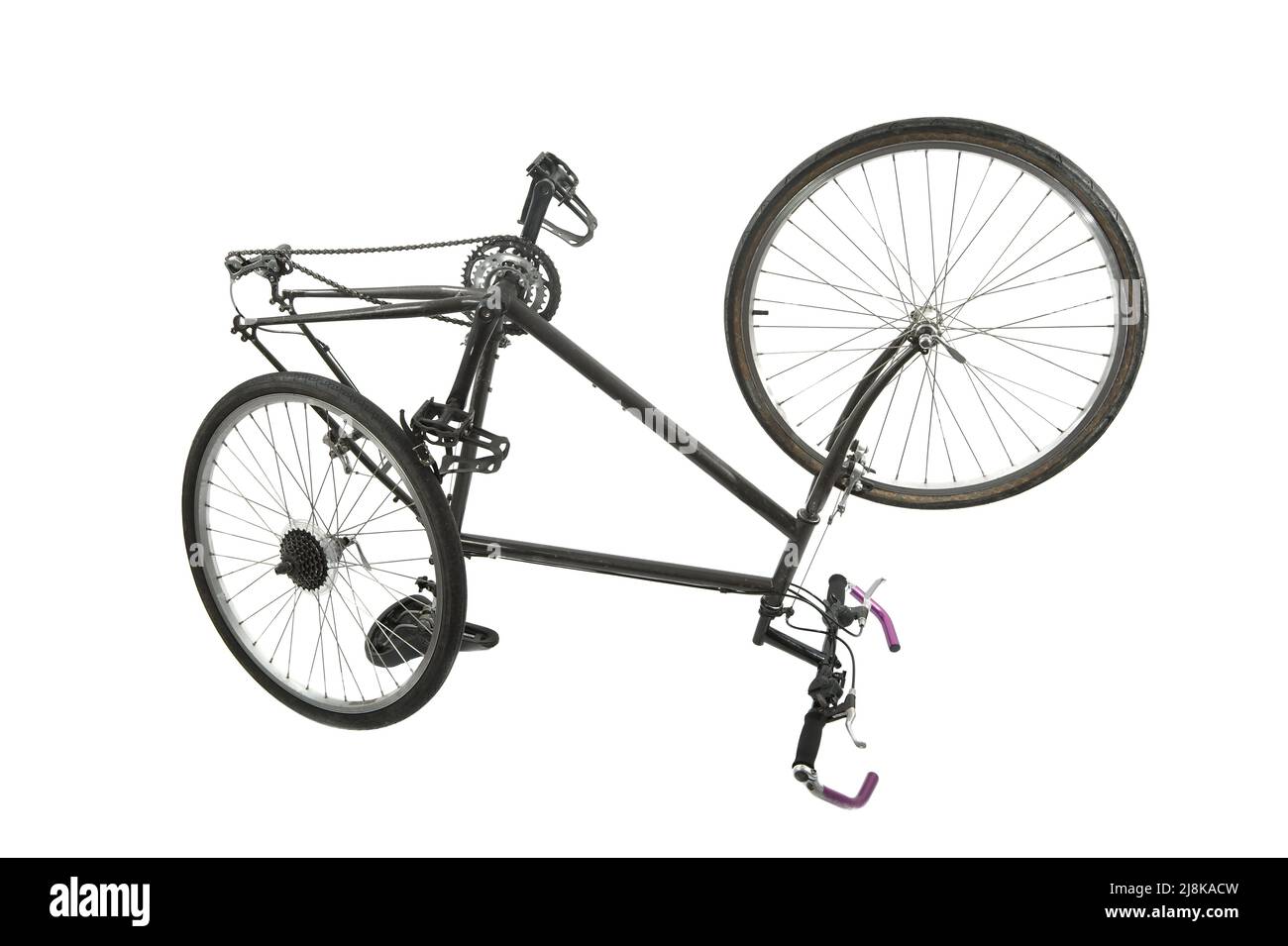 Fahrrad auf weiß Stockfoto