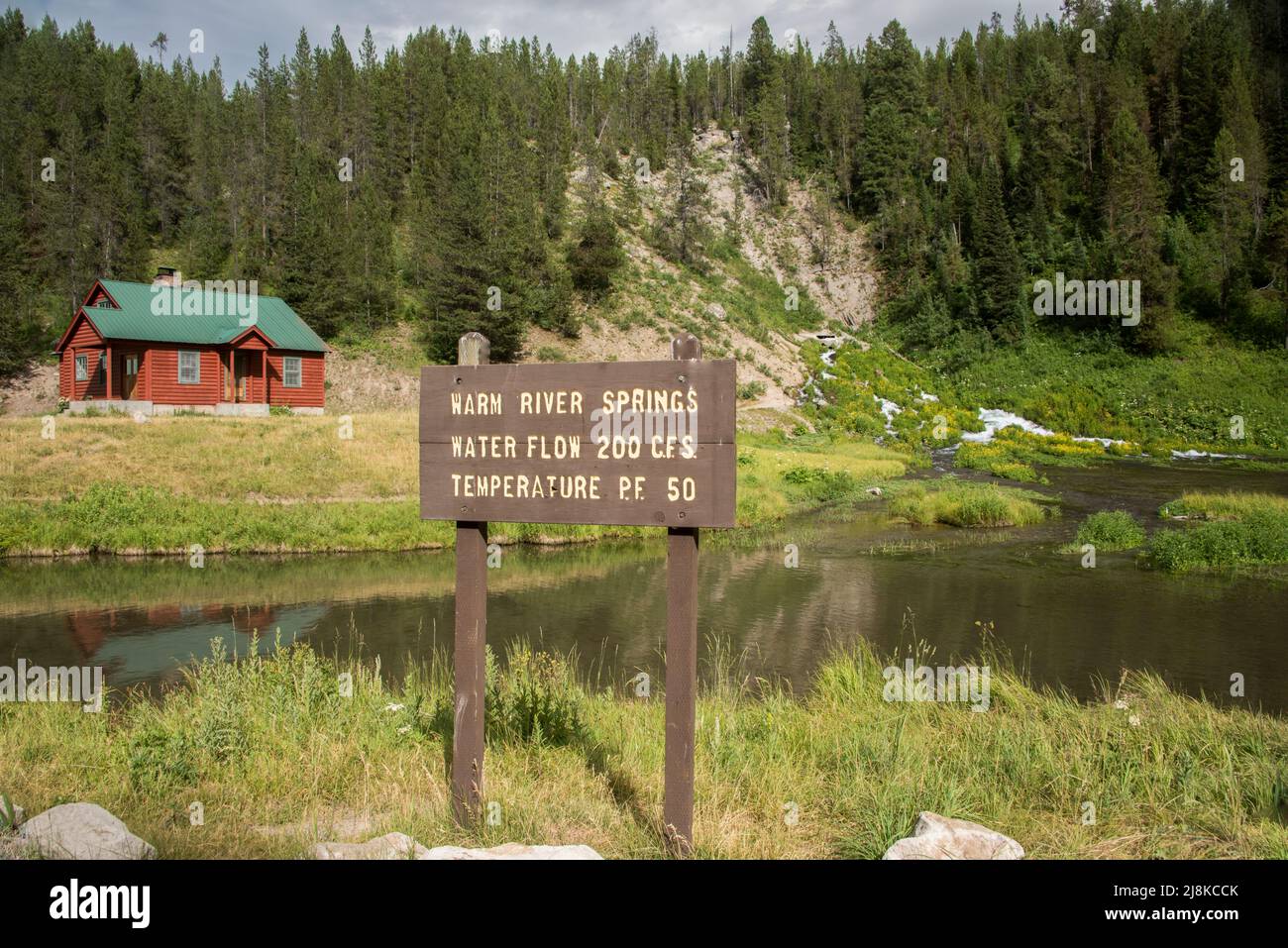 Warm River Springs, Forest Service Miethütte, Island Park, Fremont County, Idaho, USA Stockfoto