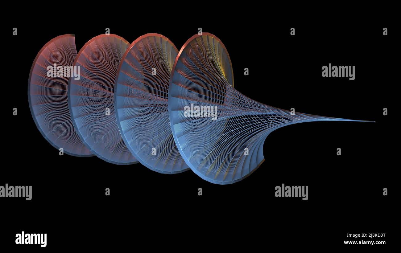 Dini's Oberfläche dreidimensionale mathematische Objekt. 3D Darstellung rendern Stockfoto