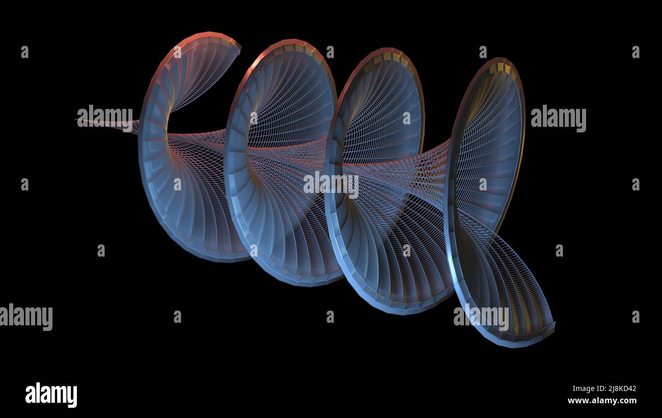 Dini's Oberfläche dreidimensionale mathematische Objekt. 3D Darstellung rendern Stockfoto