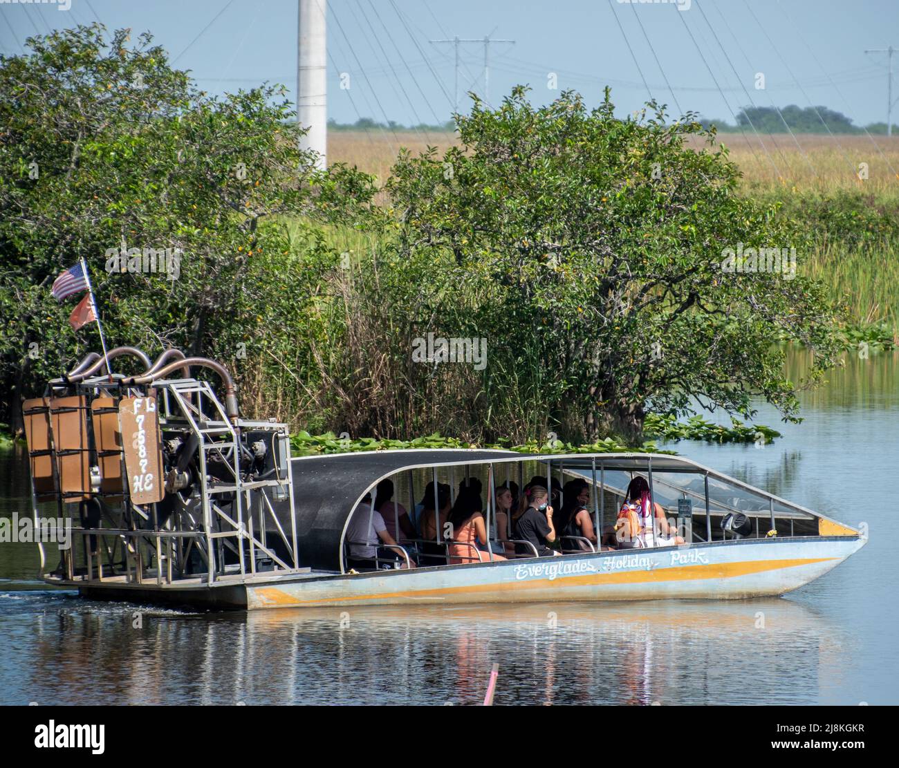 Ein Everglades Holiday Park Airboat Stockfoto