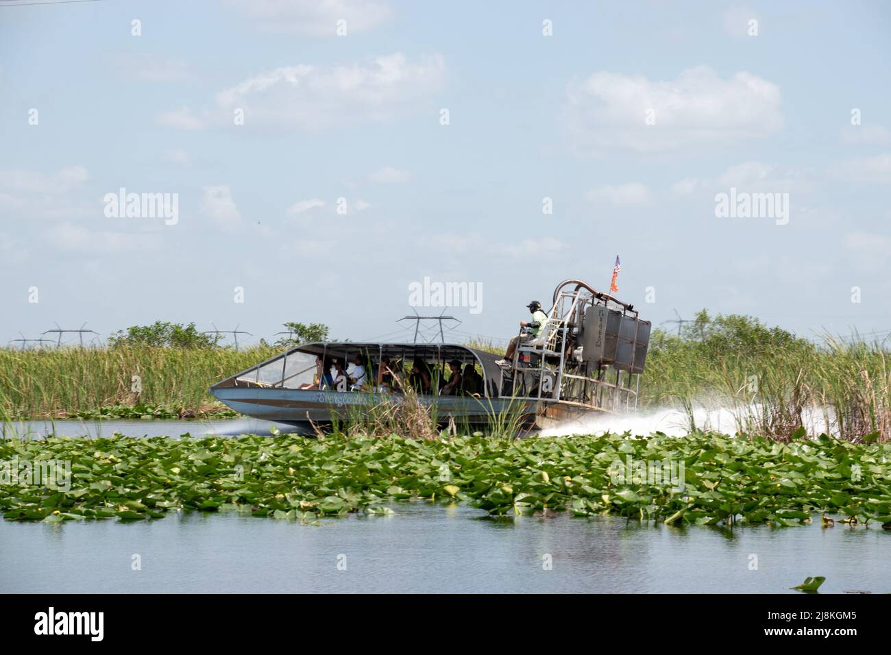 Ein Everglades Holiday Park Airboat Stockfoto