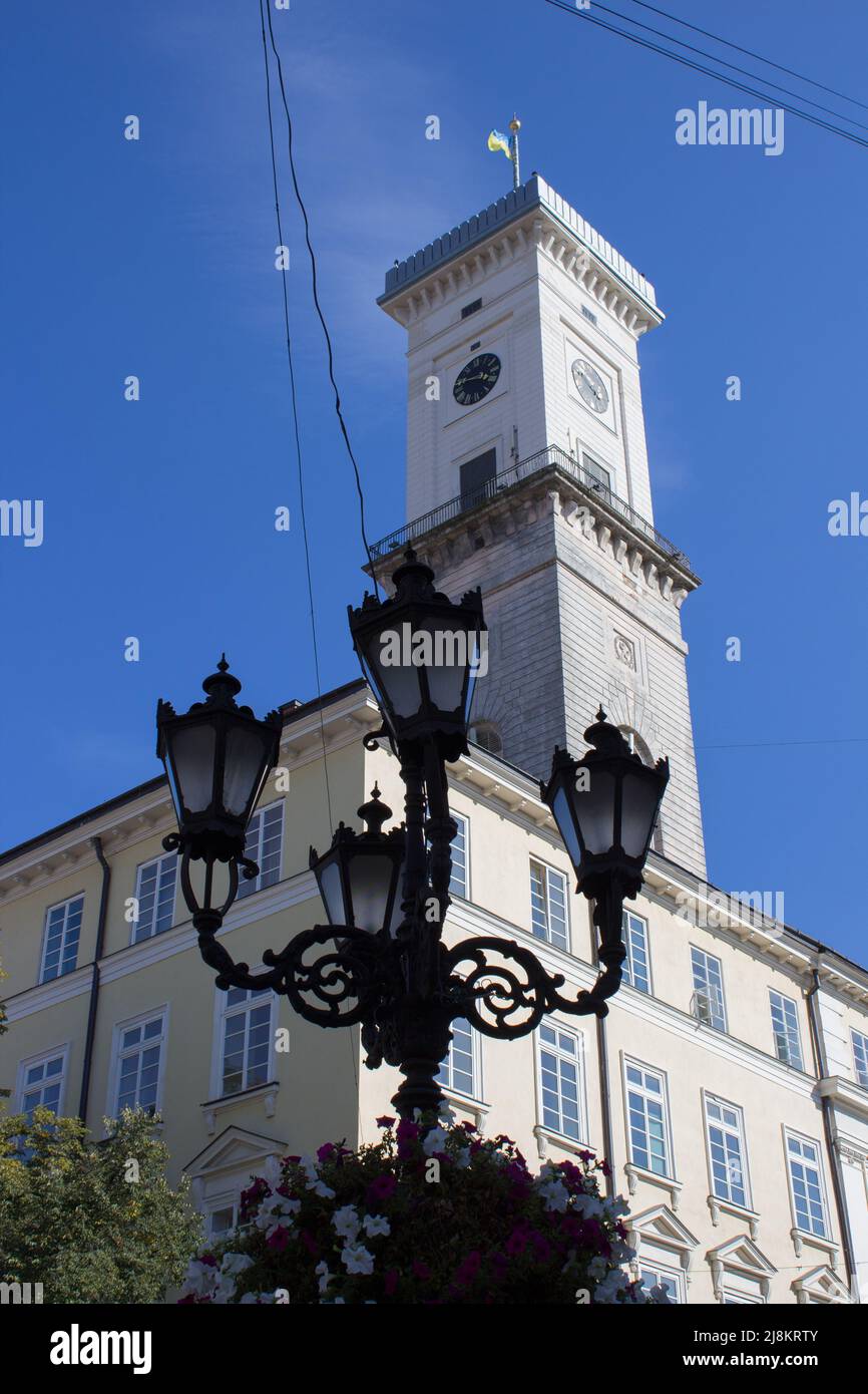 Rathaus in Lviv Stockfoto