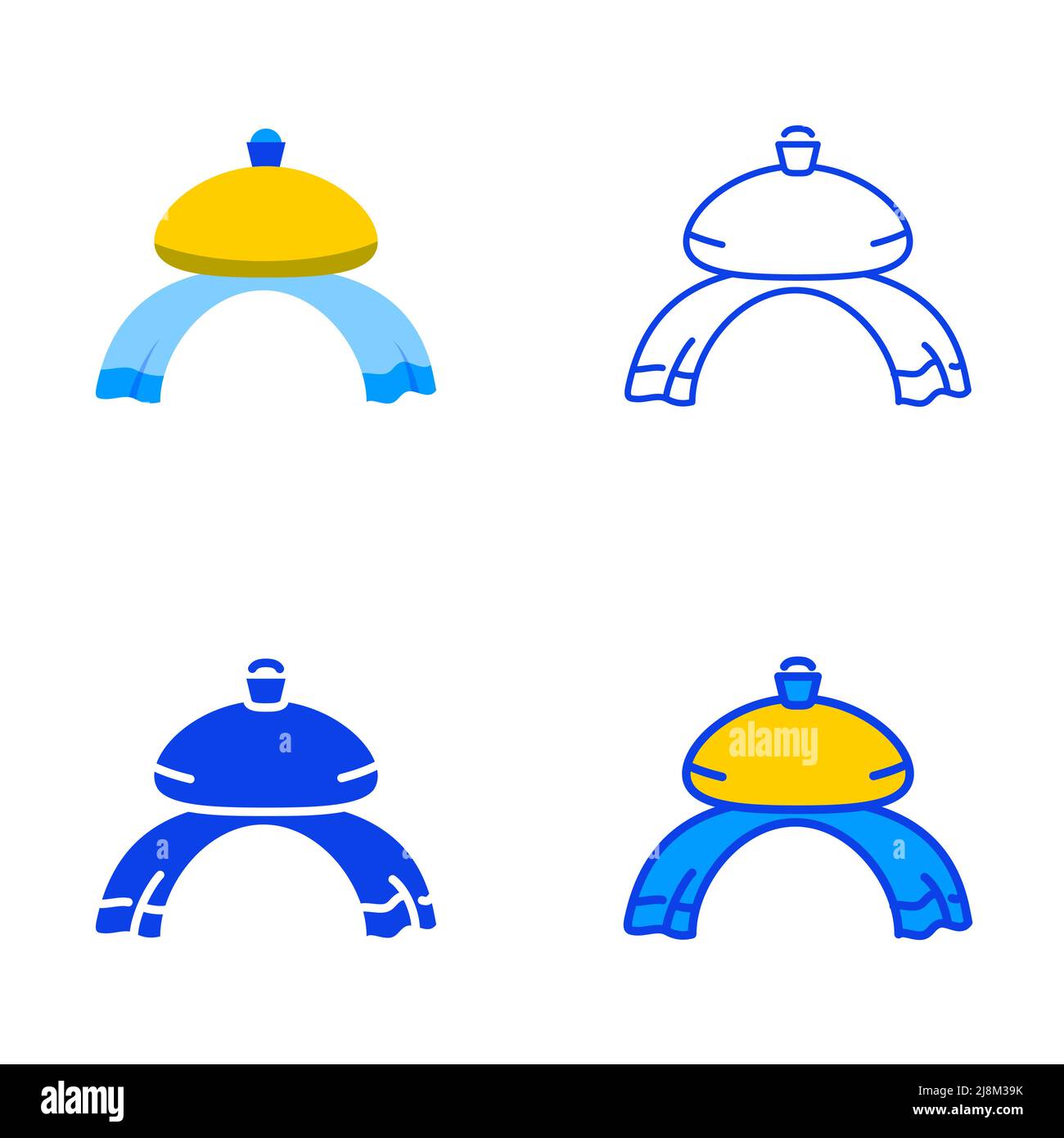 Symbol für Brot und Salz in flacher und schlingerischer Ausführung. Symbol der traditionellen Gastfreundschaft. Vektorgrafik. Stock Vektor