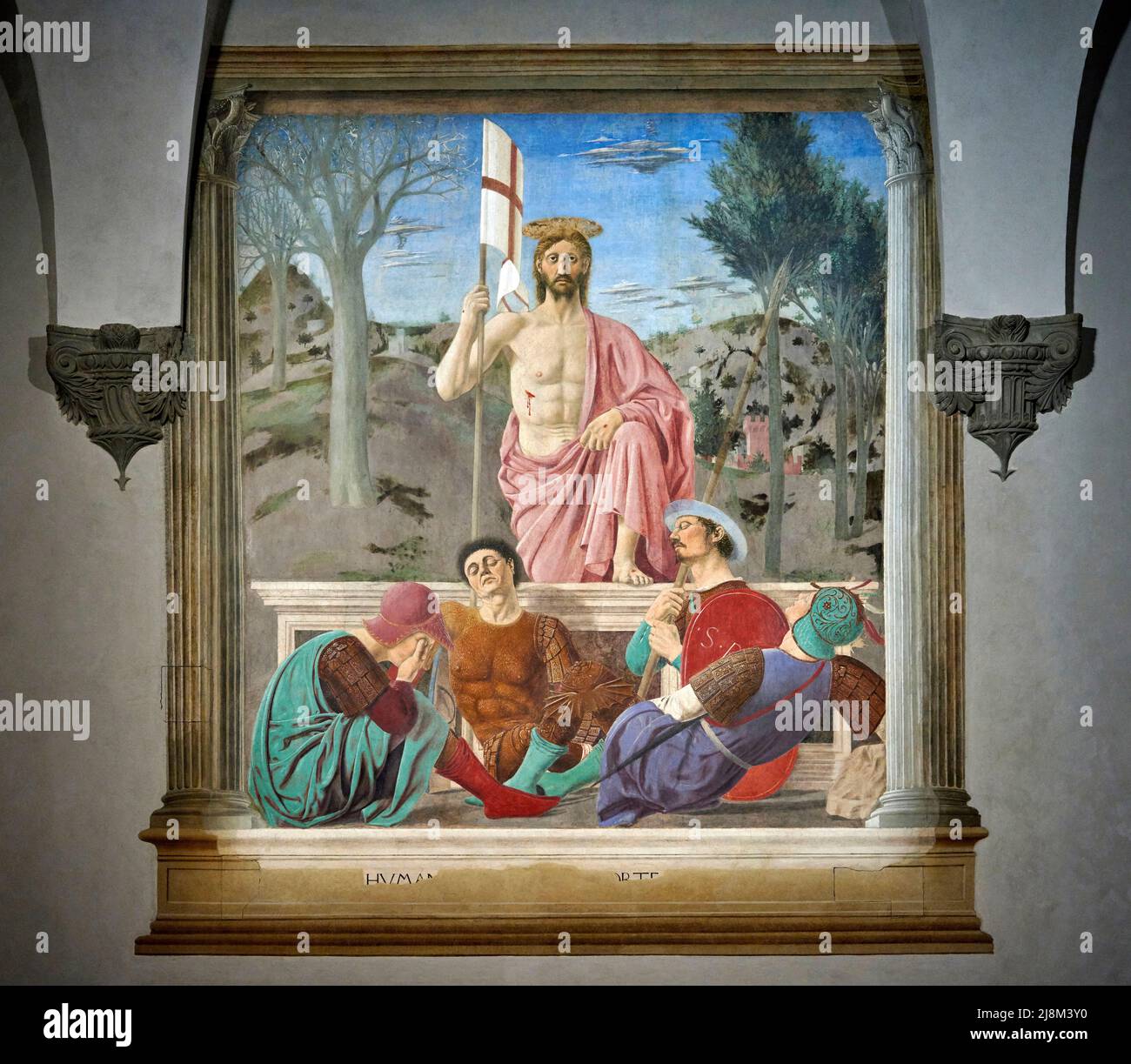 Resurrezione - affresco - Pier della Francesco - 1450/1463 - Sansepolcro (Ar),Italia, Museo Civico Stockfoto