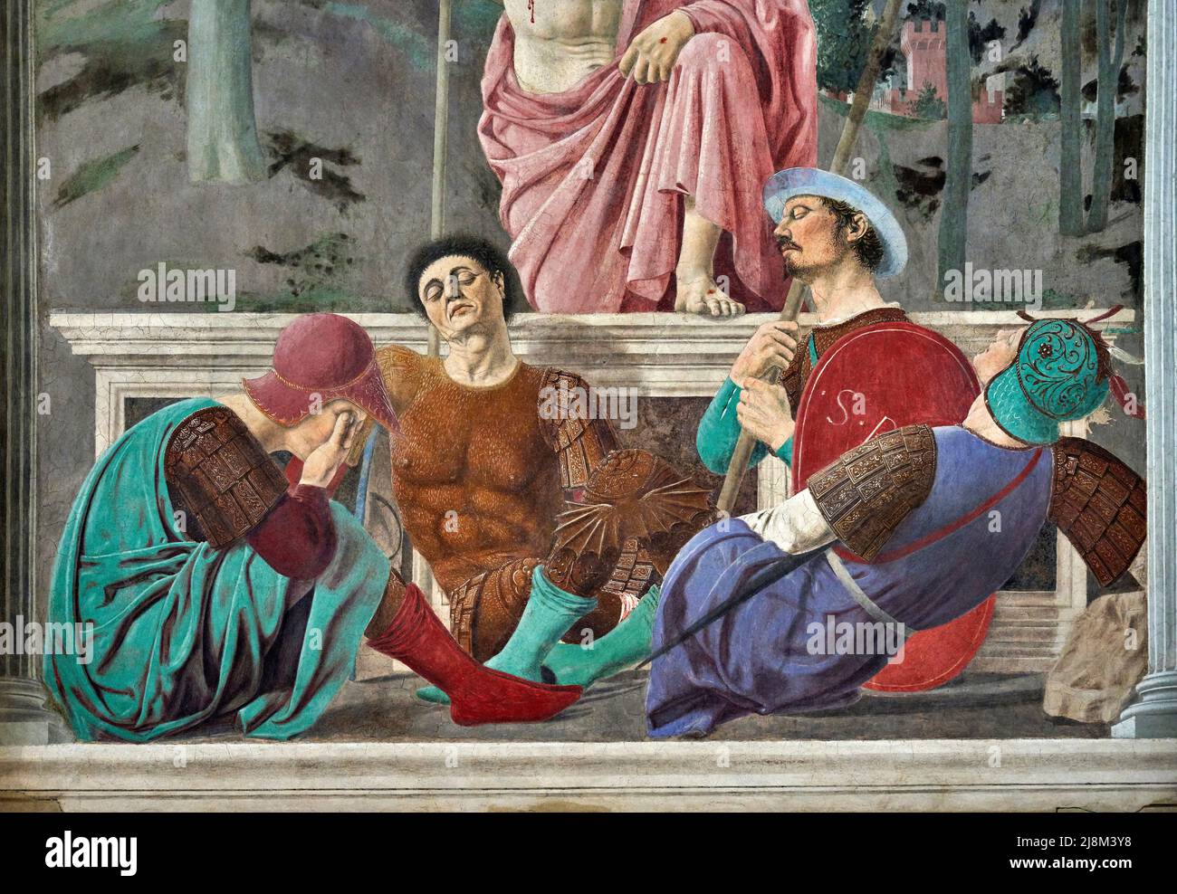Particolare da “ Resurrezione “ - affresco - Pier della Francesco - 1450/1463 - Sansepolcro (Ar) ,italia, Museo Civico Stockfoto