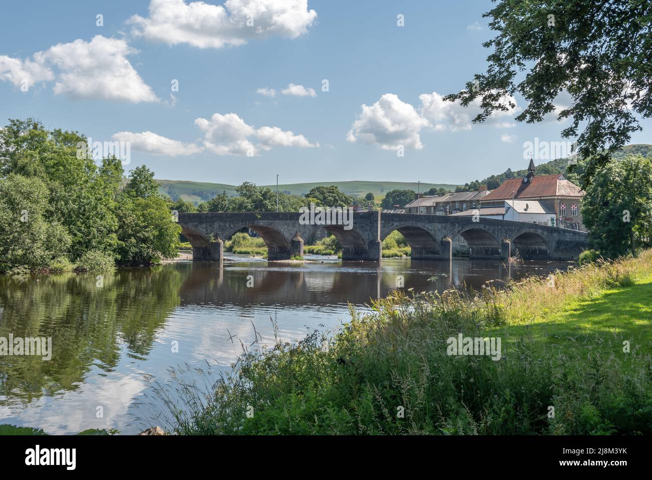 River Wye Builth Wells Stockfoto