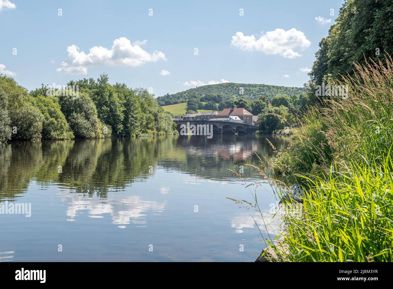 River Wye Builth Wells Stockfoto