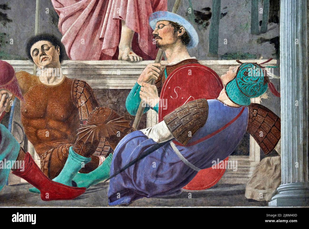 Particolare da “ Resurrezione “ - affresco - Pier della Francesco - 1450/1463 - Sansepolcro (Ar) ,Italia, Museo Civico Stockfoto