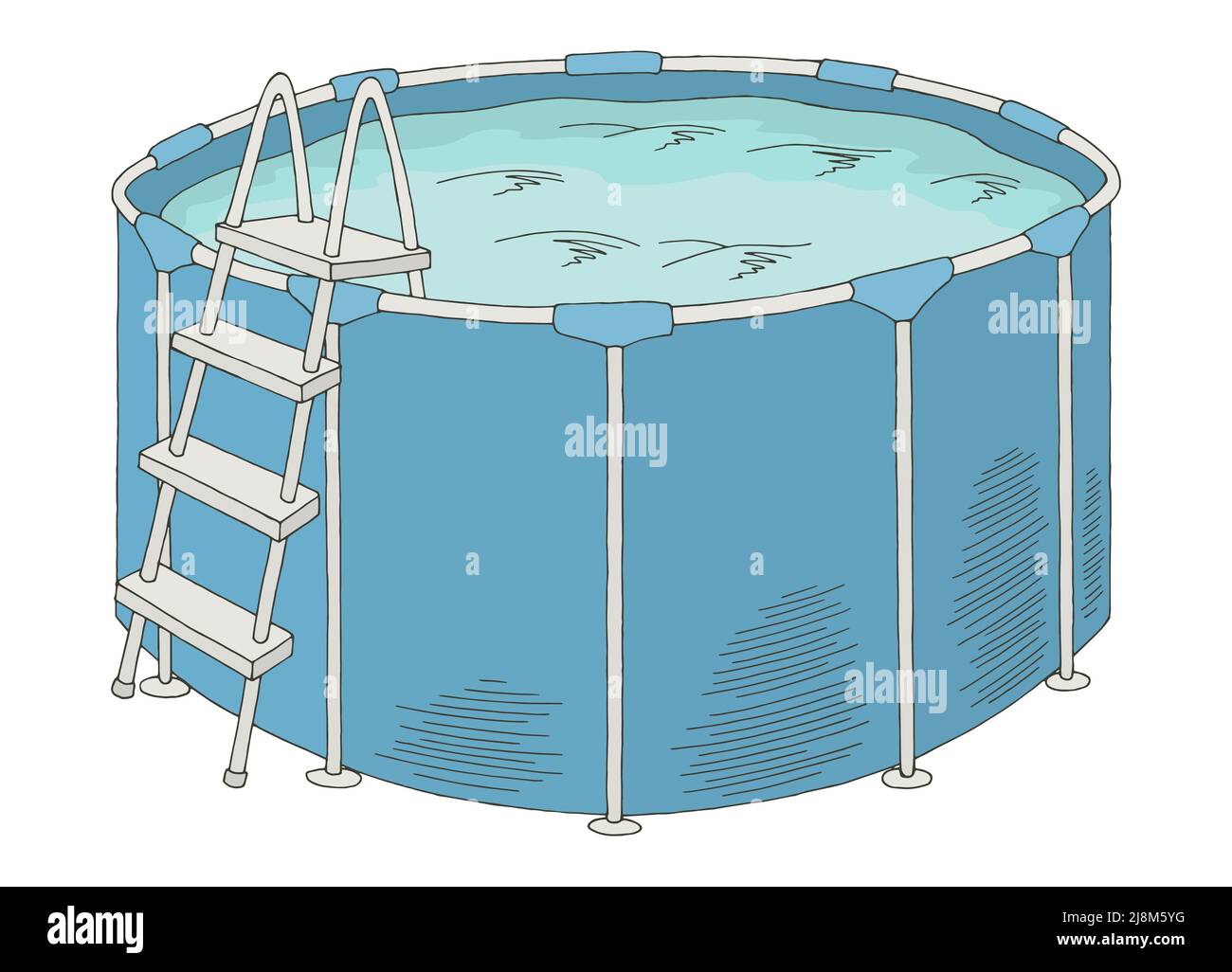 Rahmen Schwimmbad Grafik Farbe isoliert Skizze Illustration Vektor Stock Vektor