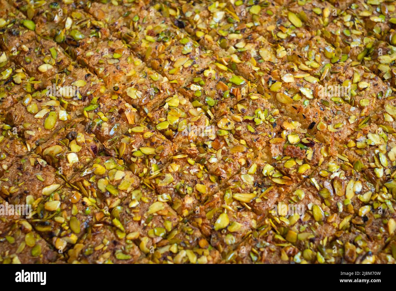 arabische Süßigkeiten und Dessert, Baklava oder Baklawa Nahaufnahme Stockfoto