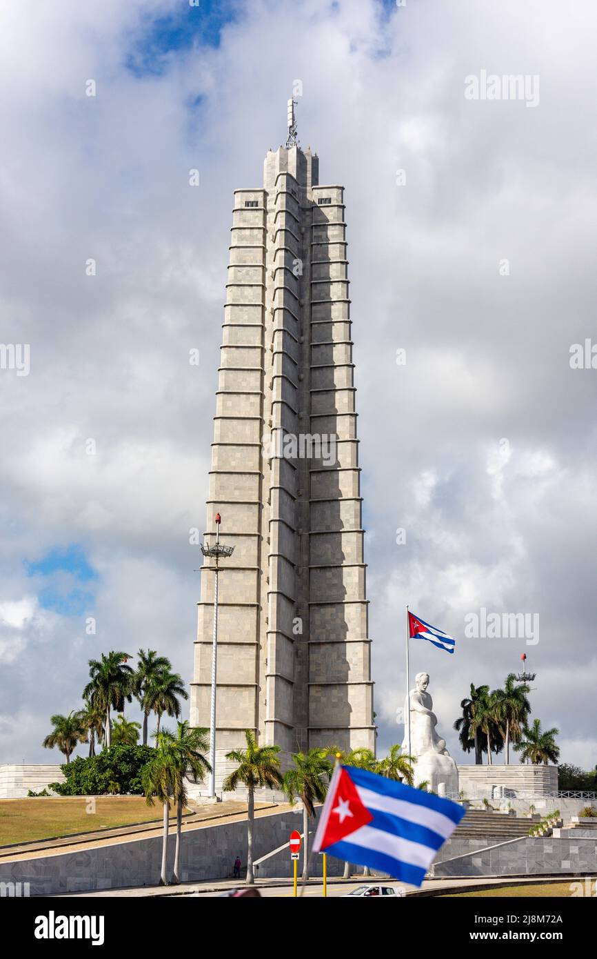 José Martí (José Martí-Denkmal), Plaza de la Revolución, Avenida Paseo, Havanna, La Habana, Republik Kuba Stockfoto