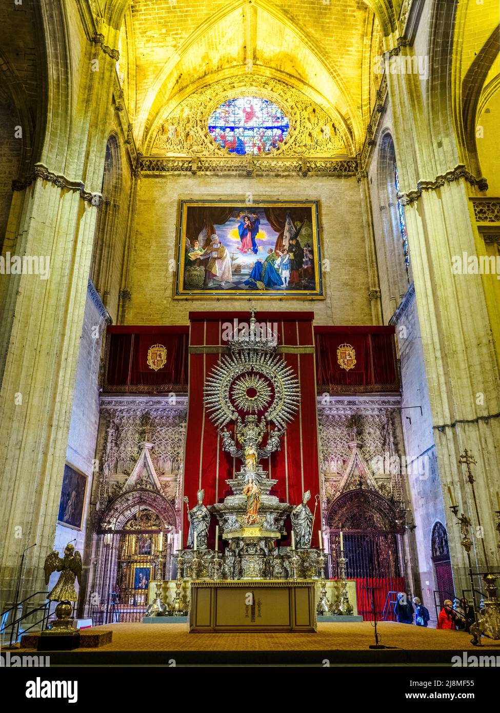Der Silber- oder Jubilee-Altar (Altar De Plata) in der Kathedrale von Sevilla – Spanien Stockfoto
