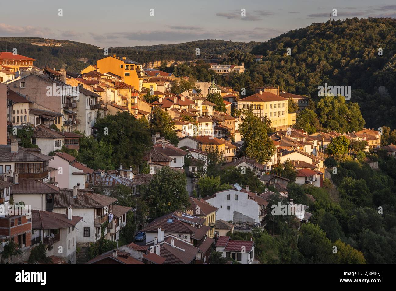 Historischer Teil der Stadt Veliko Tarnovo, Verwaltungszentrum der Provinz Veliko Tarnovo im nördlichen Zentrum Bulgariens Stockfoto