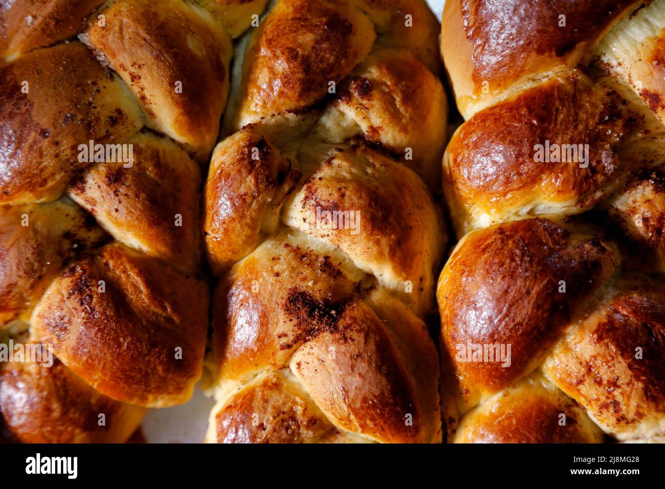 Donut Detail handgemachte hausgemachte Speisen auf Tablett - Rosca Caseira Stockfoto