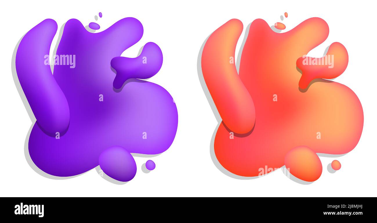 Gefärbt von abgetropften Flecken und Punkten mit Farbspritzern. Hintergrund von Farbklecksen für die Dekoration. Vektor isolierter Vektor auf weißem Hintergrund Stock Vektor