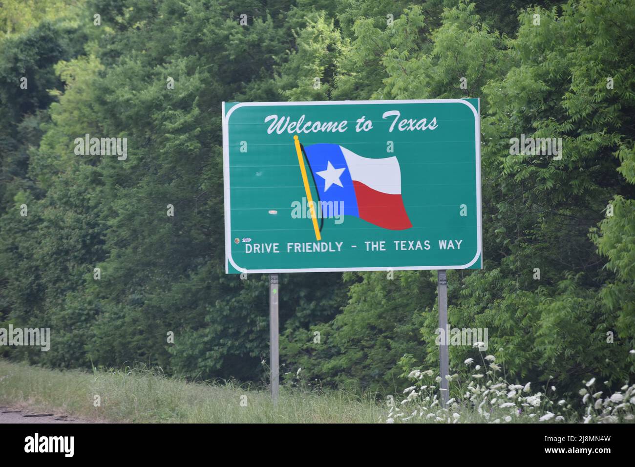 Willkommen bei Texas Zeichen Stockfoto